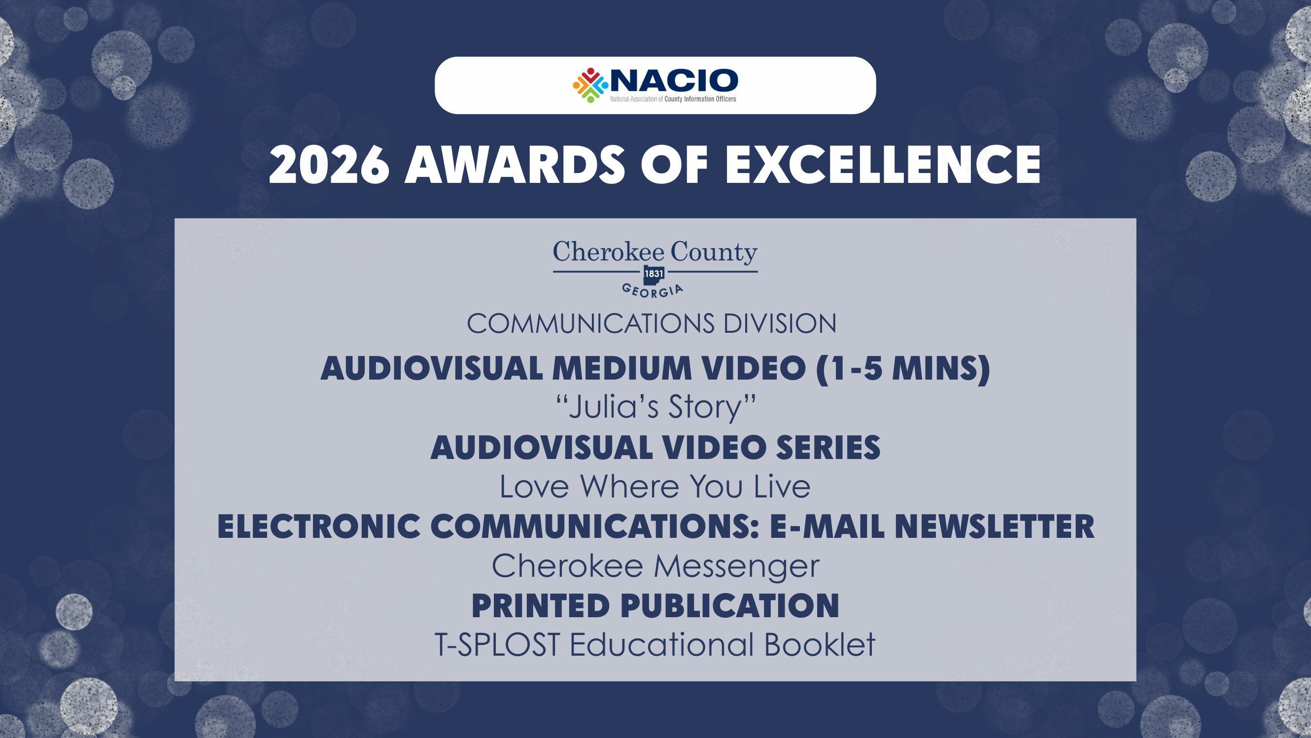 blue graphic listing awards won